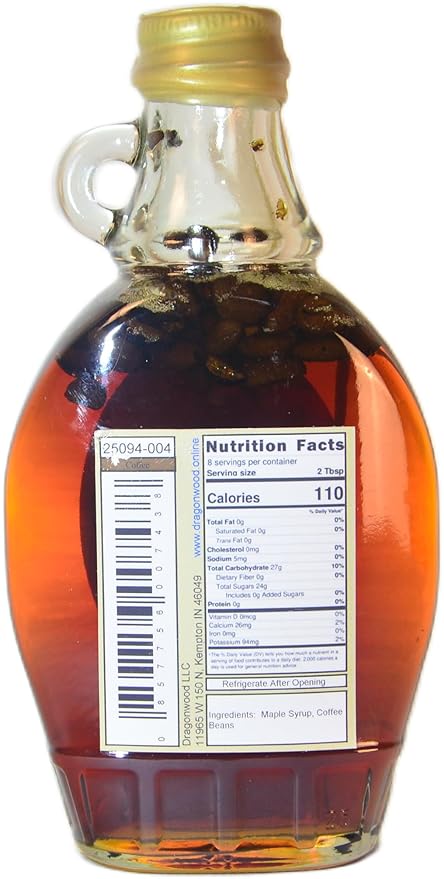 Dragonwood Spiced Maple Syrup (8 Fl Oz (Pack of 1), Coffee)