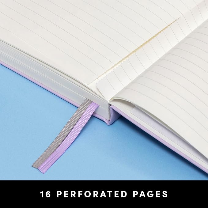 PAPERAGE Lined Journal Notebook, (Sky Blue), 252 Pages, Medium 5.6 in x 8 in - 100 GSM Thick Paper – Hardcover Journaling Notebook for Work, School & Note Taking