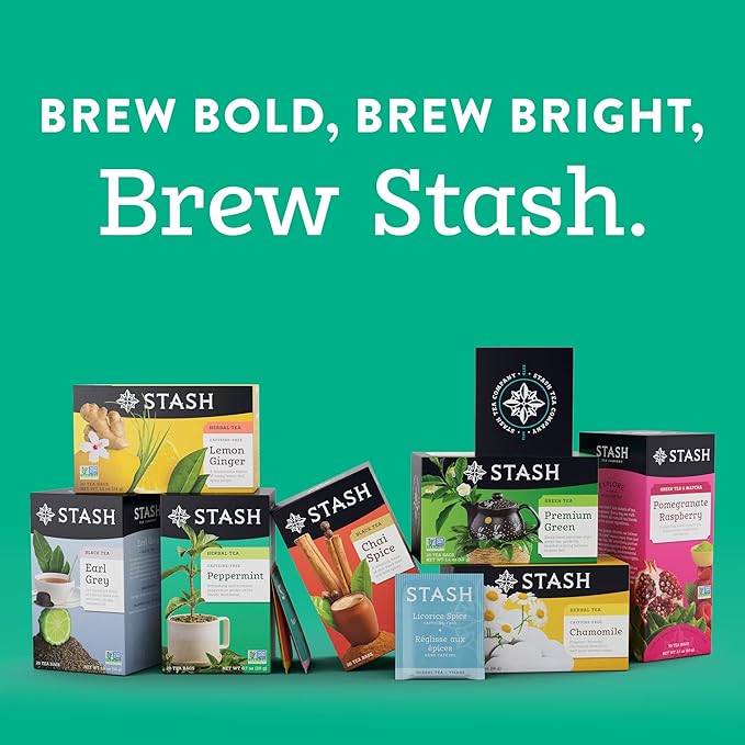 Stash Tea Pomegranate Raspberry Green Tea - Caffeinated, Non-GMO Project Verified Premium Tea with No Artificial Ingredients, 30 Count (Pack of 6) - 180 Bags Total