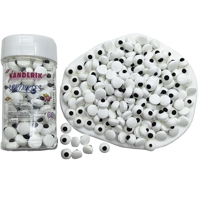 10mm Small Candy Eyes for Decorating Edible Candy Eyes Eyeballs Halloween Sprinkles for Cake Decorations, Baking, Ice Cream, Cookies, Cupcake Topper 3OZ