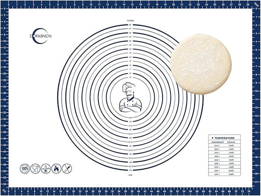 32x24" Silicone Pastry Mat for Rolling Dough Non Slip Non Stick Silicone Mats for Kitchen Counter Blue
