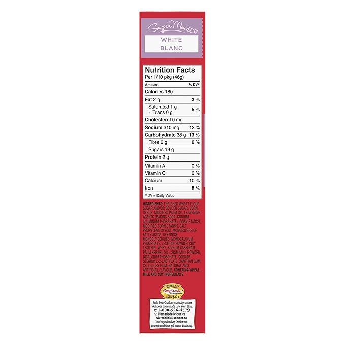 Betty Crocker, SuperMoist White Cake Mix, 461g/16.3oz.
