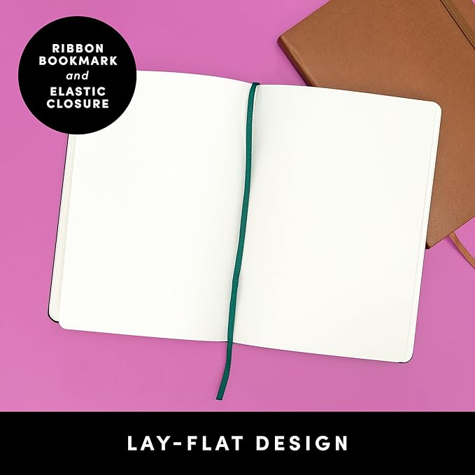 PAPERAGE Blank Journal Notebook, (Light Blue), 160 Pages, Medium 5.6 in x 8 in - 100 GSM Thick Paper – Hardcover Journaling Notebook for Work, School, Note Taking or Sketching