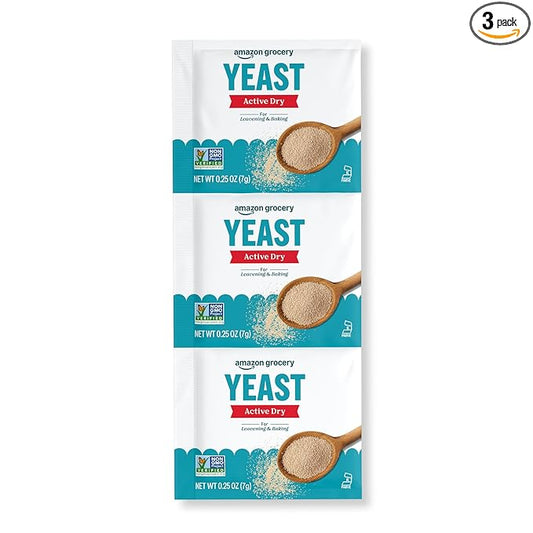 Amazon Grocery, Active Dry Yeast, 0.75 Oz, 3 Ct (Previously Amazon Fresh, Packaging May Vary)
