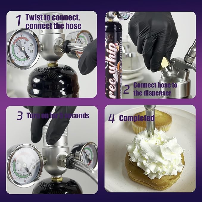 1.1L Whipped Cream Charger (3 Pack) 640G Tank Food Grade WhipPropellant perfect fordesserts&pastries-Original