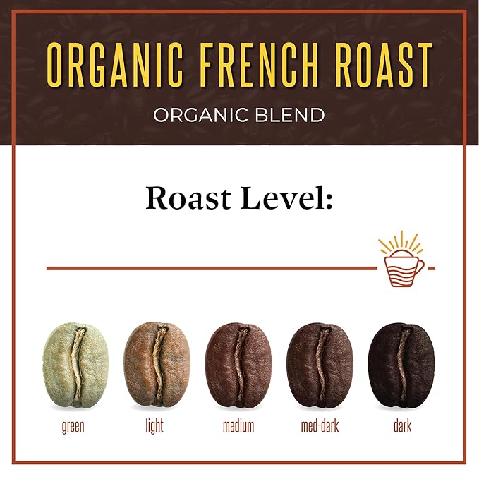 San Diego Coffee Organic French Roast, Dark Roast, Whole Bean Coffee, 16-Ounce Bag Café en grano tostado
