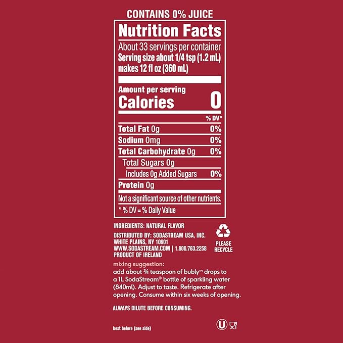 SodaStream bubly Drops, Lime, 1.36oz (Pack of 3)