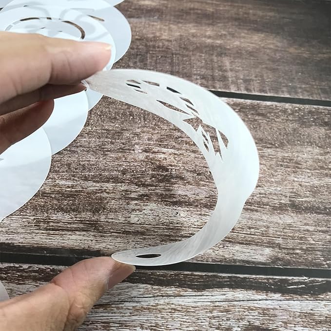 25Pcs Coffee Decorating Stencils, Reusable Cookie Cake Latte Art Stencils Templates Mold Tools, Magnoloran Foam Barista Templates for Decorating Oatmeal Cupcake Cake Cappuccino Mousse Hot Chocolate