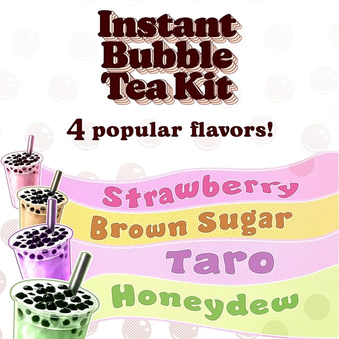 Pocas Bubble Tea Kit, Brown Sugar 2-Pack – Instant Milk Tea Powder with Authentic Tapioca Pearls for Instant Bubble Tea, 10 Kits