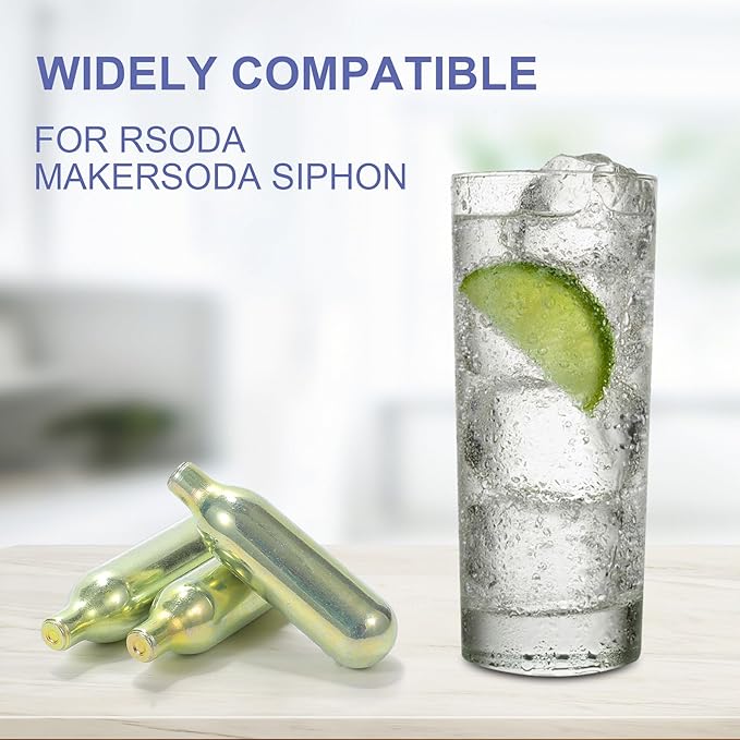 CO2 8g Soda Cartridges for Soda Maker Food Grade Seltzer Water Cartridges Non-Threaded Soda Chargers Compatible With Soda Siphons(10 Pcs)