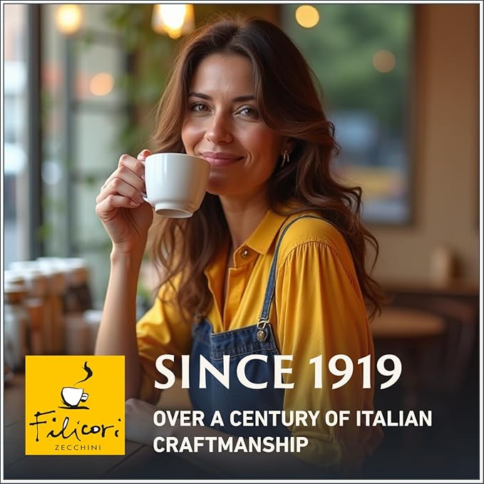 Filicori Zecchini Italian Espresso Beans – Whole Bean Coffee Medium Roast Arabica & Robusta Blend – Low Acidity, Slow Roasted – Delicato 340g