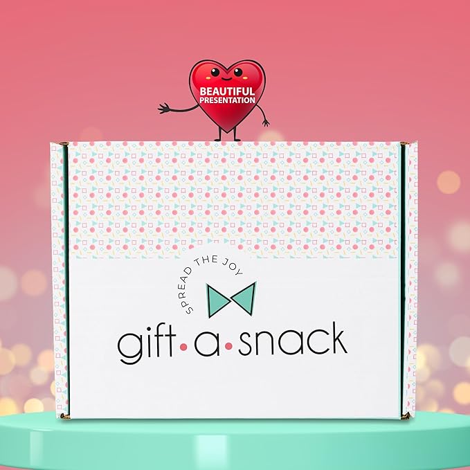 Gift A Snack - Thanksgiving, Holiday, Christmas Stocking Stuffer Snack Box Variety Pack Care Package + Greeting Card (100 Count) Birthday Sweet Treats Gift Basket, Candies Chips Crackers Bars