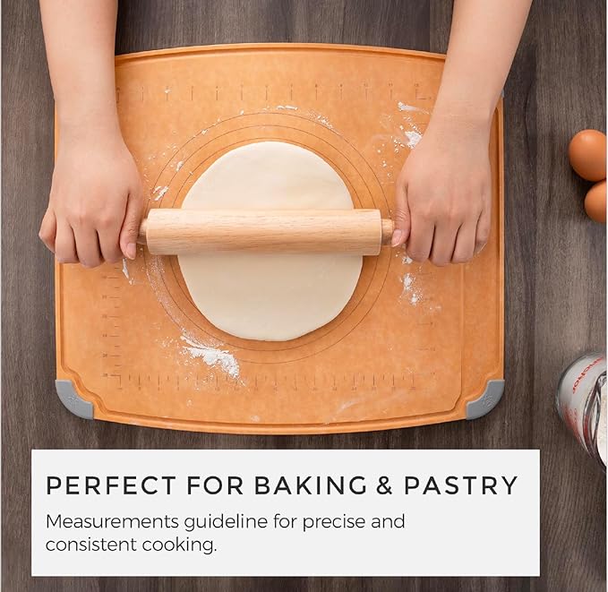 Elihome Cutting Pastry Board and 5-piece Premium Stainless Steel Kitchen Knife Set