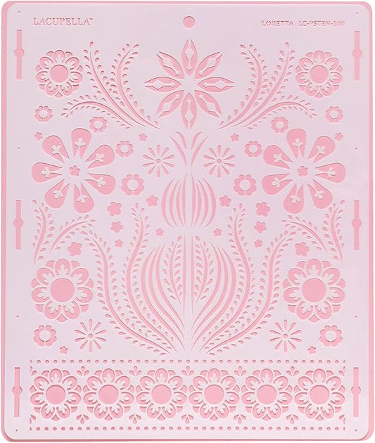 Cake Stencil for Buttercream Cake, Royal Icing, Ganache, Painting, Art and Crafts (Loretta)