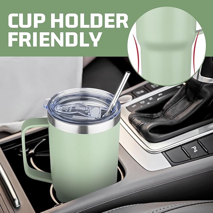 20 oz Tumbler with Handle Stainless Steel Insulated Coffee Mug Tumbler with Lid and Straw Double Wall Vacuum Insulated Coffee Mug Leak Proof Travel Mug Tumbler for Hot and Cold Drink (Mix Color-7)