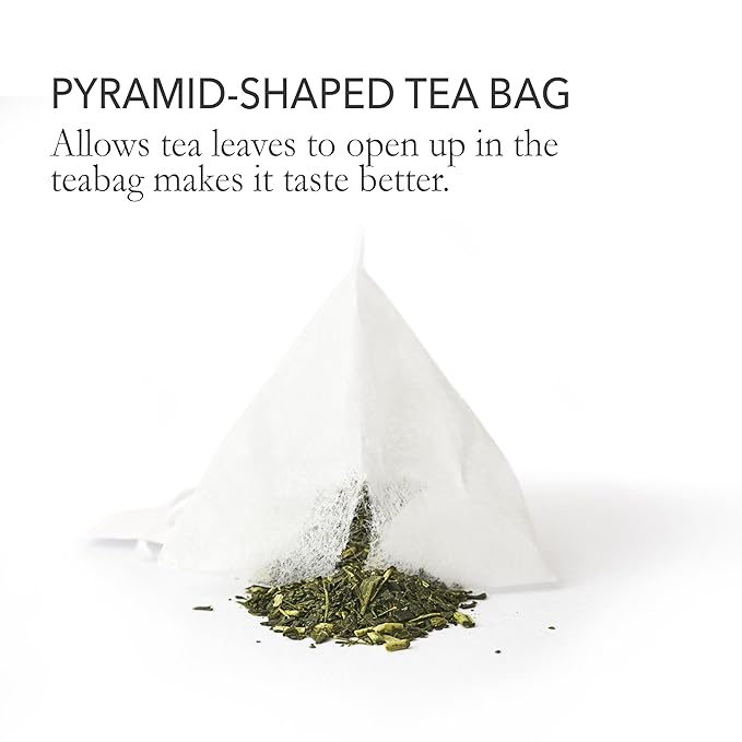 Japanese Green Tea Co. Aracha Gokuzyo Japanese Green Tea Bags (50 Pack) Biodegradable Soilon Pyramid Sachets, Premium Loose-Leaf Quality in Convenient Teabags, Rich Aroma & Flavor, Hot & Cold Brew
