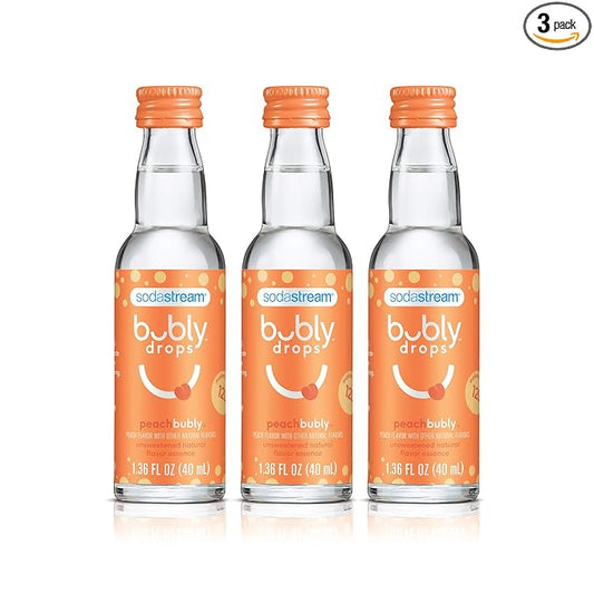 SodaStream bubly Drops, Peach, 1.36 Fl Oz (Pack of 3)