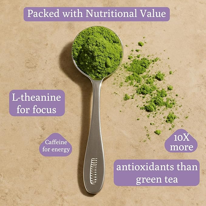 Ancient Roots Lavender Matcha - Green Tea Powder - 100% Japanese Matcha, All-natural Flavor No Added Sugar, Monk Fruit Sweetened, Clean Caffeine, Big Size,10.5 Ounce