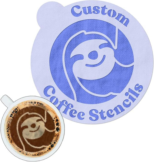 Stencil Stop Custom Coffee Stencil - Customizable for Business Logos, Faces, Images - 14 Mil Mylar Plastic (3 x 3 inches - 25 Pack)