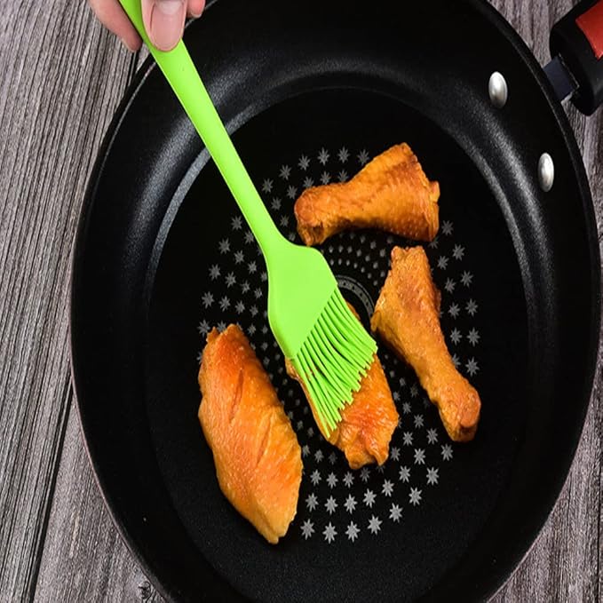 Silicone brush, Oil Brush for BBQ Kitchen Cooking Baking and Grilling (4 PCS,orange)