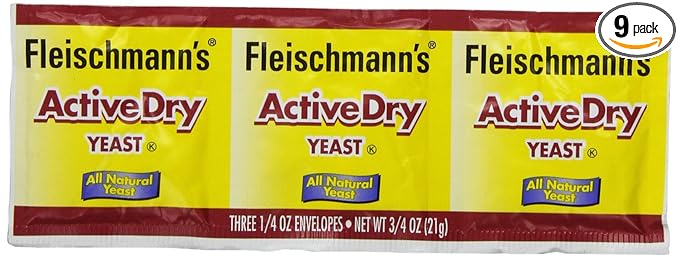 Fleischmann's Yeast, Active, Dry, 0.75-Ounce Packet (Pack of 9)