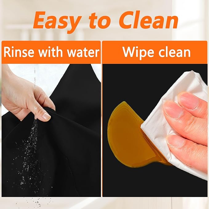 120''x24''(305cmx60cm) Extra Large Silicone Mat for Kitchen Counter, Heat Resistant Countertop Protector, Non-Slip Waterproof Kitchen Island Mat, Easy to Clean, Black