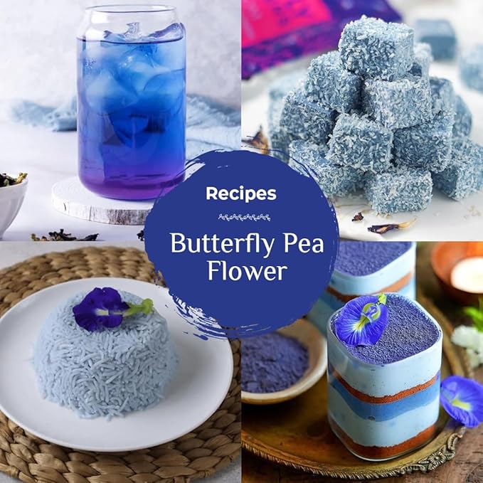 BLUE TEA - Butterfly Pea Flower Tea - 10 Count - Pyramid Plant Based Tea Bag | ANTIOXIDANT RICH | Flower Based - Detox Tea - Herbal Tea - Caffeine Free - Non-Bitter | Zipper Pack
