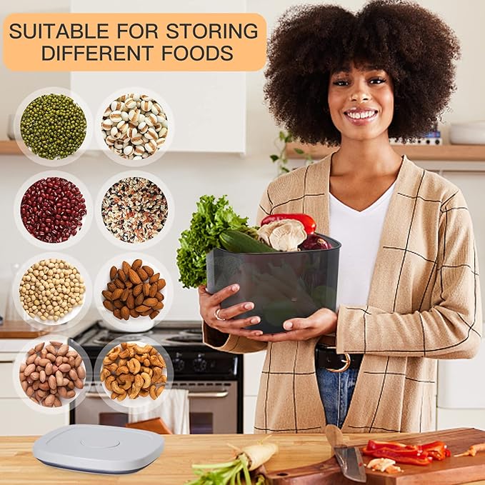 Rice Dispenser,5.28 Qt/5 L/10 Lbs Food Storage Container with Measuring Cup Food Cereal Container Bins Household for Pet Food Organization