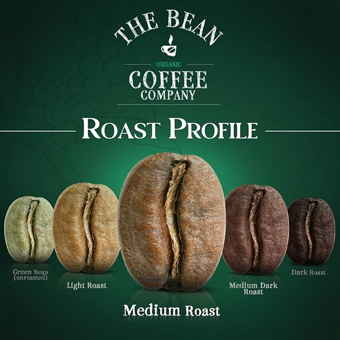 The Bean Organic Coffee Company Water Processed DECAF Vanilla Cinnamon Spice, Medium Roast, Ground Coffee, 16-Ounce Bag, Café Molido Tostado Orgánico descafeinado