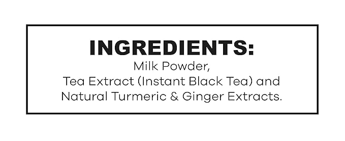 QuikTea Turmeric Ginger Unsweetened Chai Tea Latte – 10 Count, Bold Turmeric Ginger Flavor, no preservatives, No Sugar Added – Just Add Hot Water