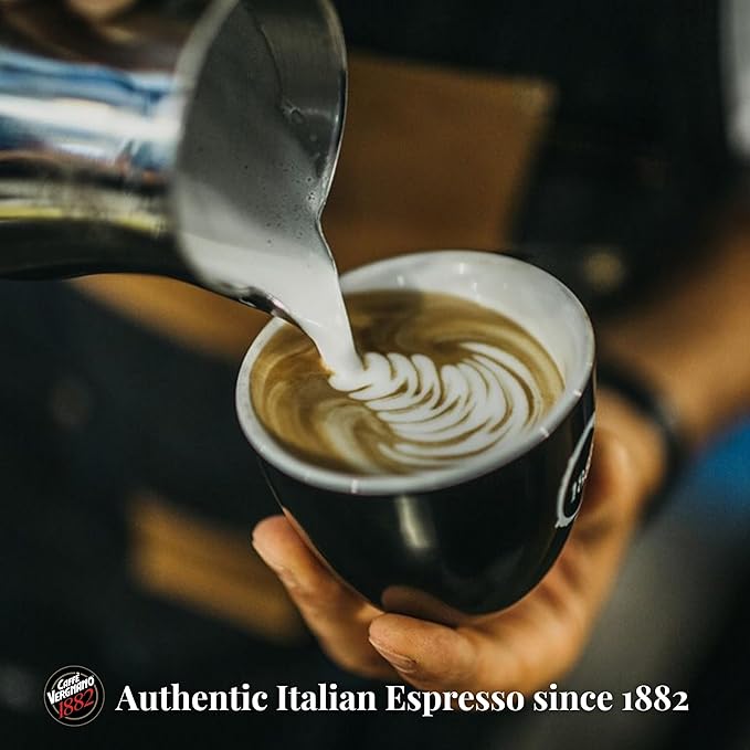 Caffe Vergnano 1882 Espresso Whole Bean Arabica Roast Coffee, 2.2 lb bag - Italian Medium Roast Coffee Beans with notes of Chocolate, Nuts & Caramel, Intensity 7/10-1000g Bag (2 Pack)