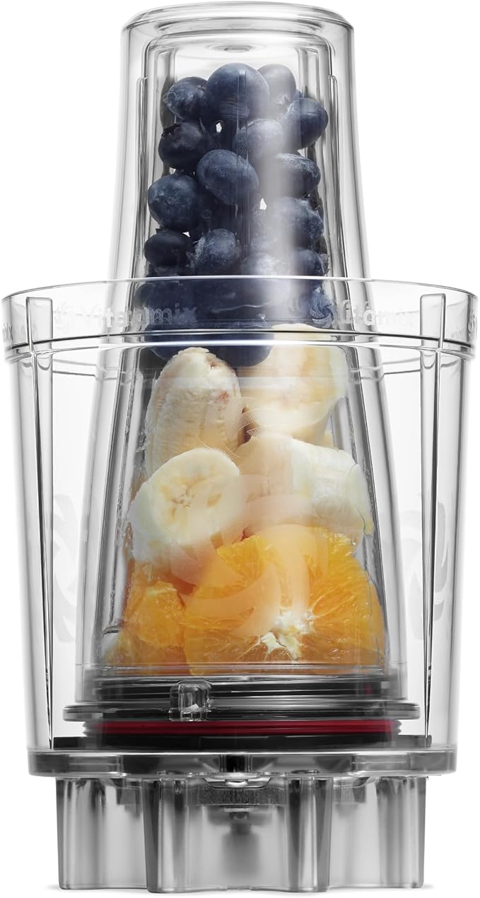 Vitamix Personal Cup Adapter, BPA-Free, Dishwasher Safe, Two 20oz Cups, Two Lids and One Adapter, Clear