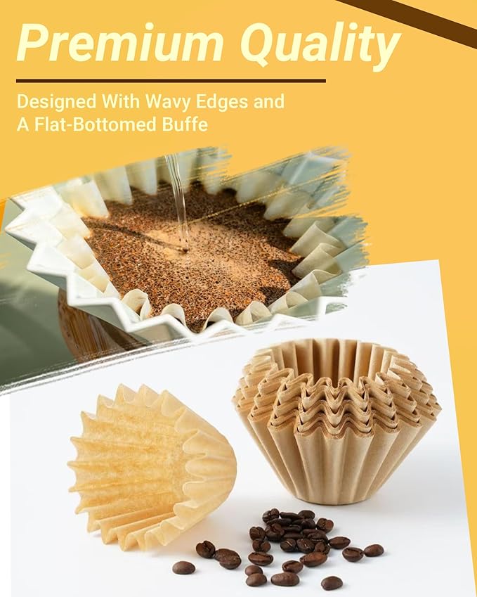 100 Pcs Unbleached Coffee Filters for 1-2 Cup Brewers, Small Disposable Paper Filters - 2-in-1 Stainless Steel Scoop & Clip, Compatible with Single Serve Pots & Travel Makers