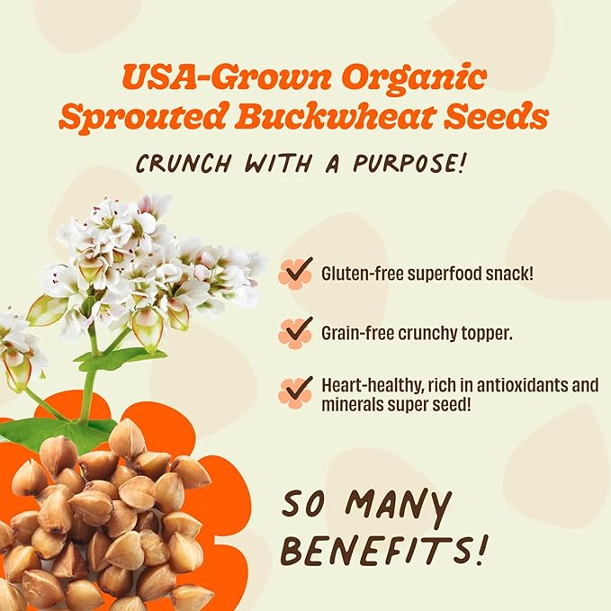 Lil Bucks Sprouted Regeneratively Grown Buckwheat Seeds– Paleo Cereal, Gluten-Free Granola, High in Protein, Low Sugar, Organic Superseed Crunch (Variety of Cacao, Cinnamon, Original, 3 Pack)