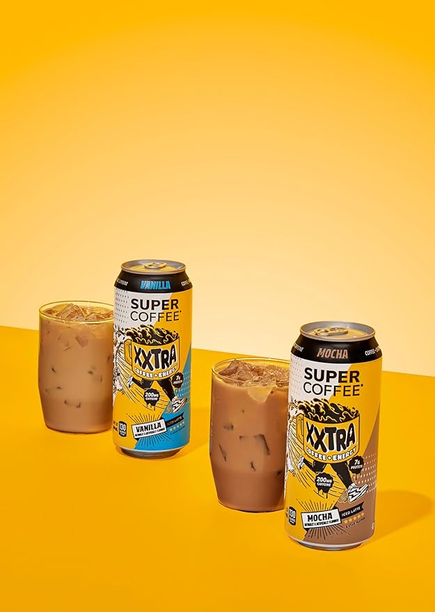 Super Coffee XXTRA, Keto Protein Coffee (0g Added Sugar, 7g Protein, 130 Calories) [Mocha] 15 Fl Oz, 12 Pack | Iced Smart Coffee Drinks - SoyFree GlutenFree