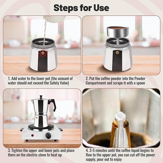 14 Cup Aluminum Moka Pot Classic Stovetop Espresso Coffee Maker 700ml 23oz Coffeemaker Percolator Mocha Pot Greca Coffee Maker Cafe Makers for Italian and Cuban Café Brewing Silver
