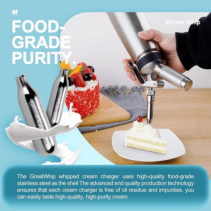 Whipped Cream Charger 8g Cartridges for Whipped Cream Dispenser(10x5 Pack)