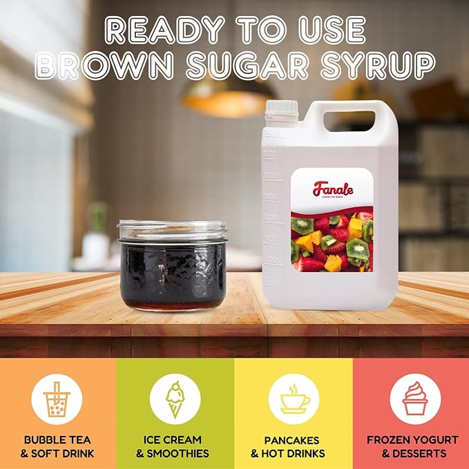 Fanale Premium Flavoring Concentrated Syrup for Bubble Tea | Tiger Style Brown Sugar Syrup | for Boba Tea, Smoothies, Slushes, Desserts | SRP241-CS