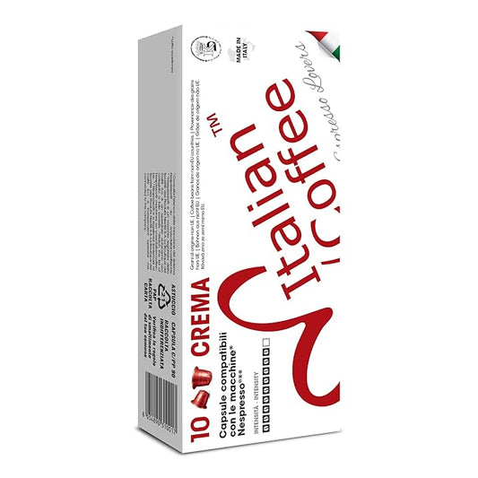 Italian Coffee for Espresso Lovers capsules compatible with Nespresso Original Line machines, Regular pods (100 Count (Pack of 1), Crema Regular)