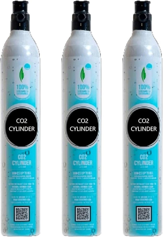 FIZZIT 60L Threaded CO2 3 Pack Canister Refill, Compatible with All Threaded 'Screw-In' Soda Makers Including Soda Machines(C02-3PK-A)