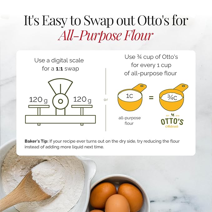 Otto's Naturals Multi-Purpose Cassava Flour, Non-GMO, Gluten-Free, Grain, Nut and Gum-Free, 1-to-1 Wheat Alternative, Paleo, AIP, 15 lb