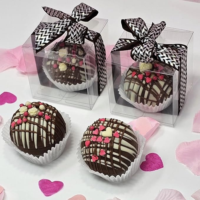 50 Pack 3" x3x3 Inch Clear Chocolate Bomb Boxes Small Gift Boxes Cupcake Boxes Candies Box Birthday Wedding Party Favor Box