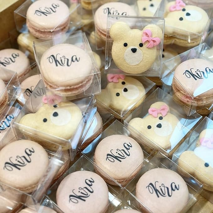 100Pack 2.17x2.17x1.38 Inch Chocolate Covered Ore Boxes Single Macaron Boxes Brownie Boxes S'Mores Treat Boxes Candy Boxes Small Gift Boxes for wedding Bridal Shower Birthday Party Favors