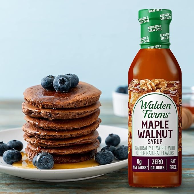 Walden Farms Maple Walnut Syrup – Perfect for Pancakes, Waffles, Desserts – Zero Calorie, Sugar-Free, Low Carb, Keto-Friendly, Gluten-Free, Vegan – 12 oz Bottle