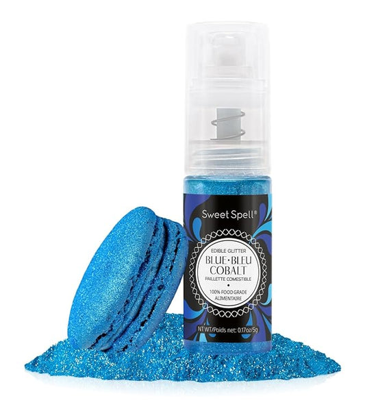 Sweet Spell Edible Cake Glitter Spray – Shimmering Magic for Cakes Decorating & Cocktails – 100% Edible, Food-Grade, Vegan, Gluten-Free (Blue)