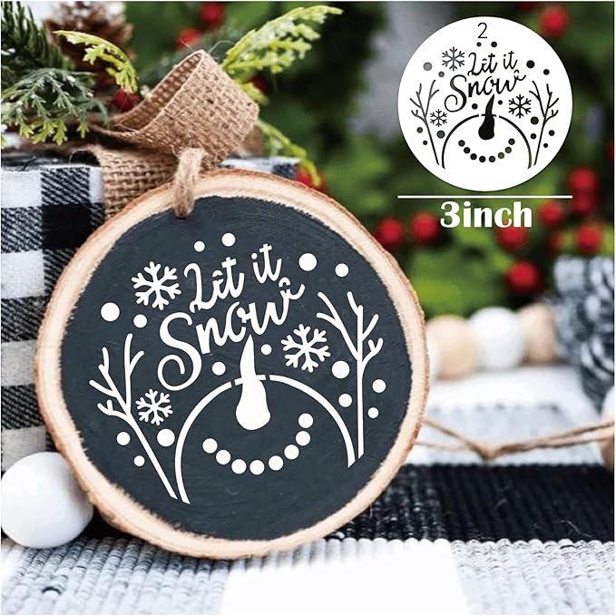36 Pcs Small Christmas Stencils for Painting on Wood 3 Inch Reusable Christmas Ornament Stencil for Crafts Wood Card Paper Fabric (36 Christmas)