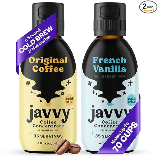 Coffee Concentrate Bundles - Cold Brew Coffee, Perfect for Hot or Iced Instant Coffees, Hot Drinks, Cold Brew Concentrate - Original & French Vanilla