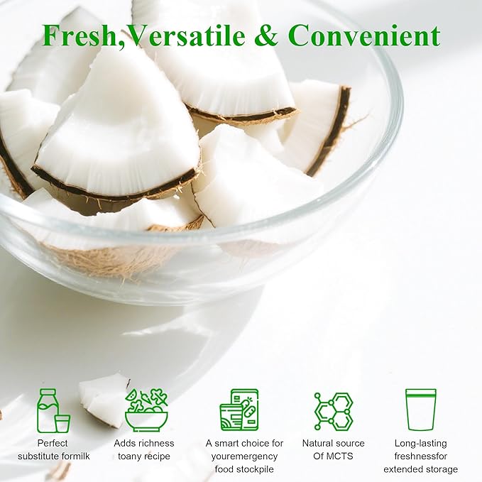 Instant Organic Coconut Milk Powder (226g/3pack) - Easy to Mix in Smoothies, Lattes & Recipes, Keto-Friendly, Vegan, No Preservatives