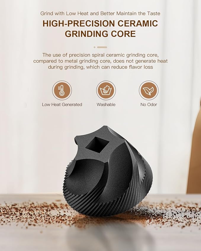 CIRCLE JOY Manual Coffee Grinder with 40 Levels External Adjustment and Ceramic Burr, Portable Hand Coffee Grinder Set with Pour Over Coffee Dripper, 50 Count V60 Coffee Filters and Storage Bag