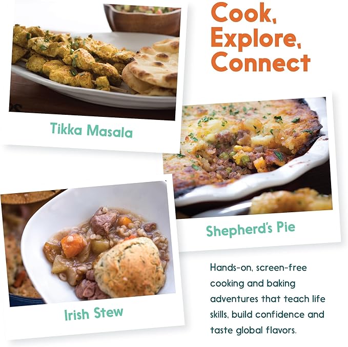eat2explore Cooking Kits for Kids – Interactive & Educational Kids Cooking Sets Real for Ages 5 and Up,3 Recipe Cards & Global Ingredients – Fun Gift for Young Chefs (UK Edition)